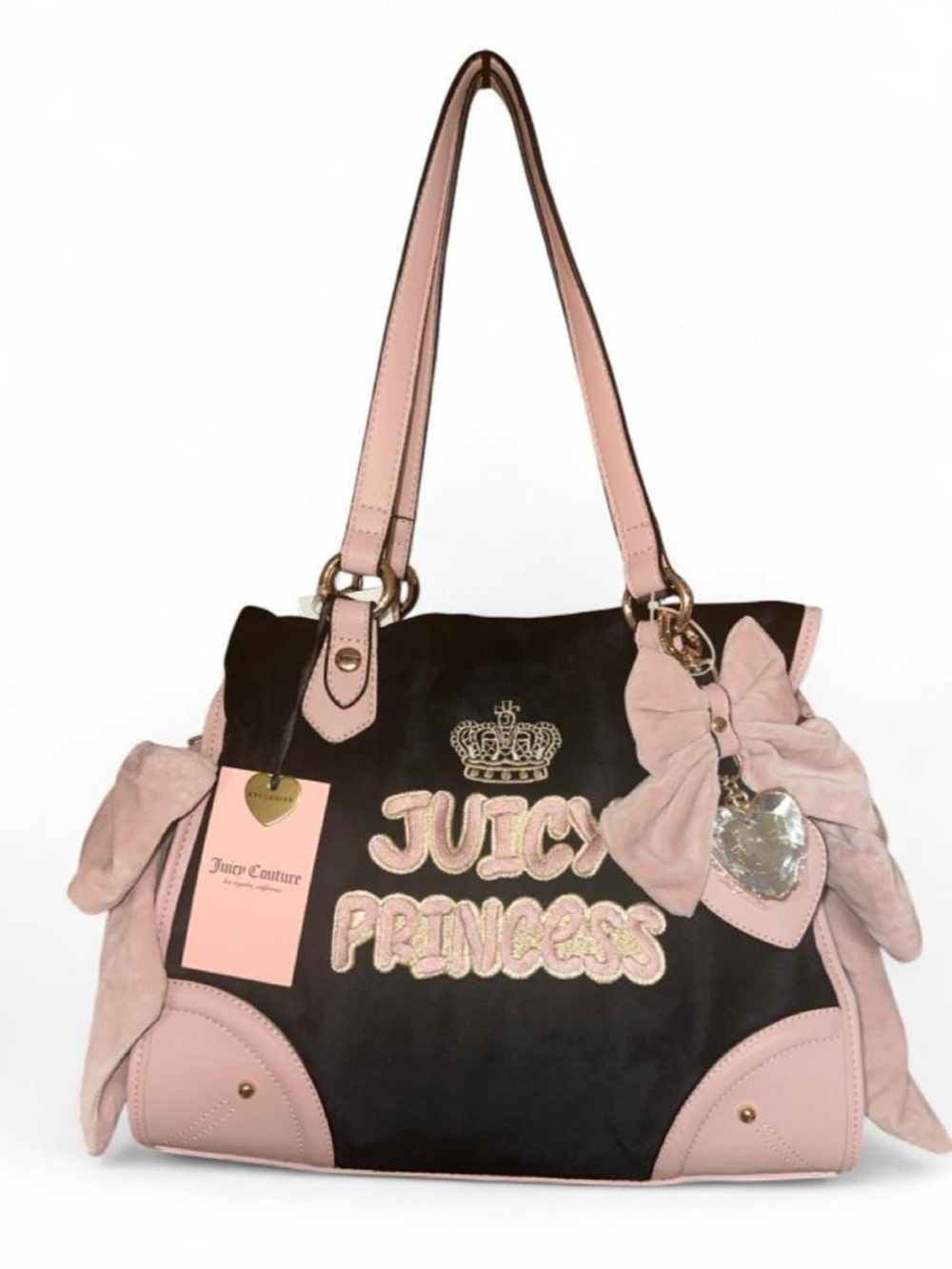 Juicy Couture “American Princess Tote” Bag, black/pink
